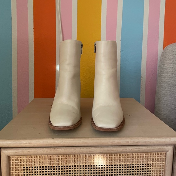 Vince Camuto Square Toe Booties - Cream - Picture 3 of 6